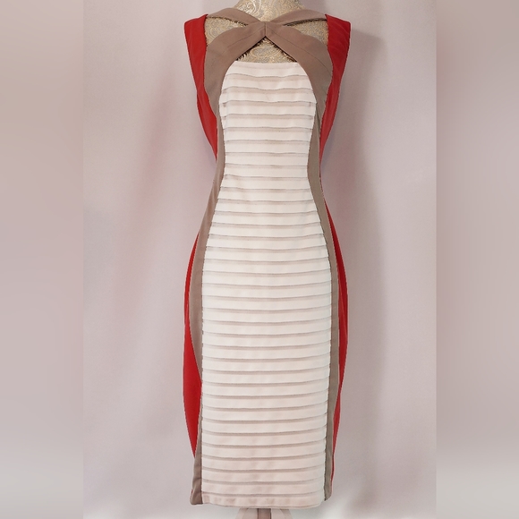 Jax Dresses & Skirts - JAX sleeveless sheath dress with criss cross neck cut out